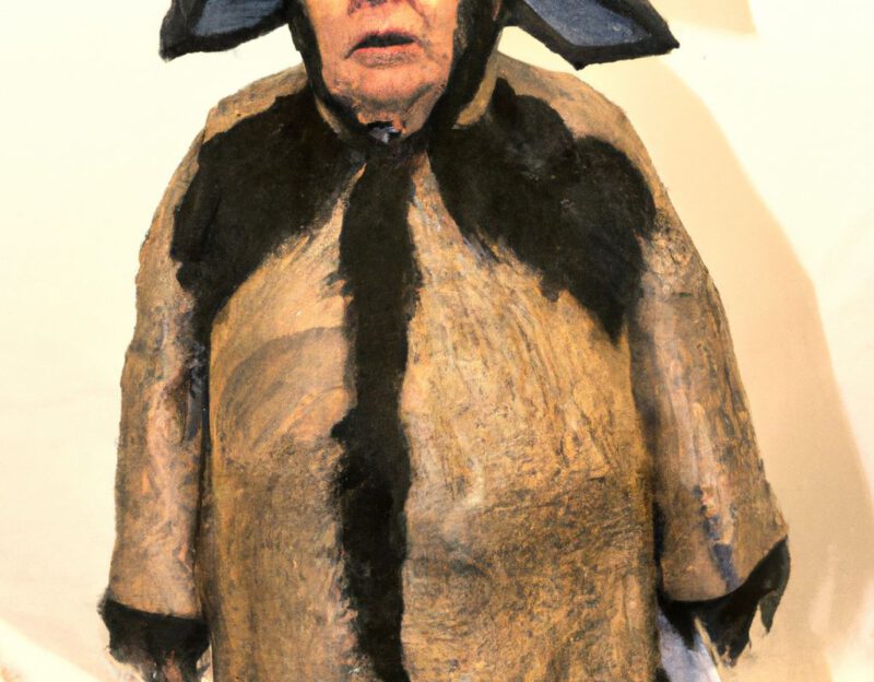 DALL·E 2023-11-01 13.07.43 - crazy, funny costume for an old man, Coat that lets the man look like a dog, graphic style looking like Max Ernst's early collages