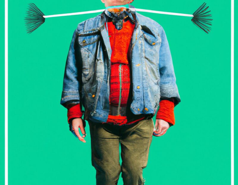 DALL·E 2023-11-01 13.14.16 - crazy, funny costume for an old man, A coat that transforms the wearer into a Hipster. graphic style looking like Max Ernst's early collages