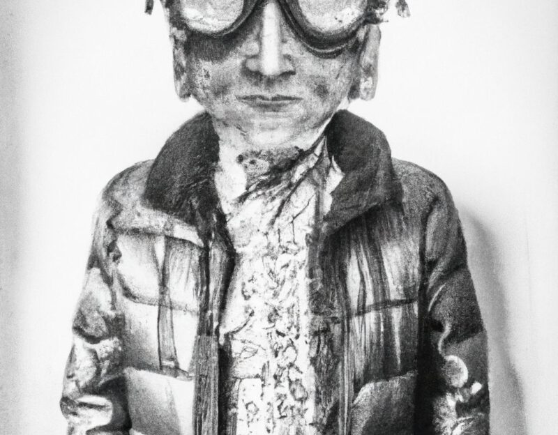 DALL·E 2023-11-01 13.16.10 - crazy, funny costume for an old man, A coat that transforms the wearer into a Hipster with moustache an giant glasses. graphic style looking like Max