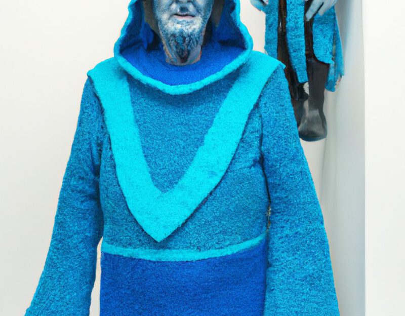 DALL·E 2023-11-01 13.17.27 - crazy, funny costume for an old man, A coat that transforms the wearer into an alien. graphic style looking like Max Ernst's early collages