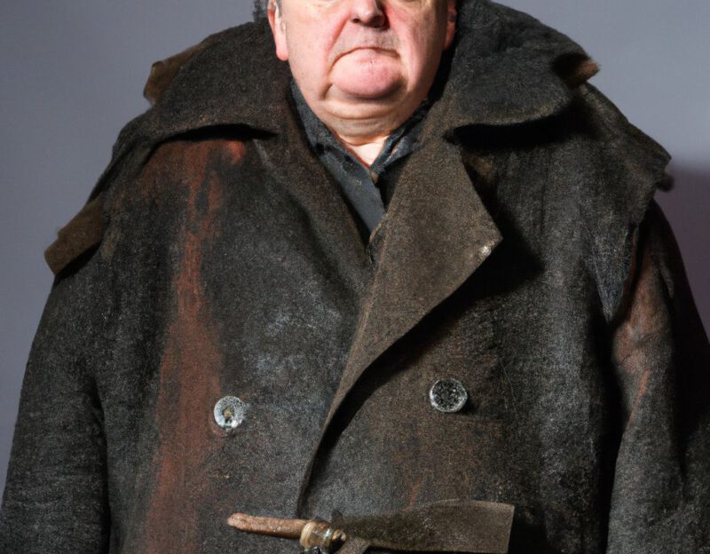 DALL·E 2023-11-01 16.48.37 - An old man wearing a coat that looks like a large boulder