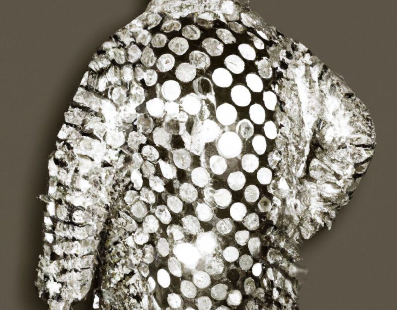 DALL·E 2023-11-01 16.55.56 - crazy, funny costume for an old man , Disco Ball Coat, graphic style looking like Max Ernst's black and white early collages