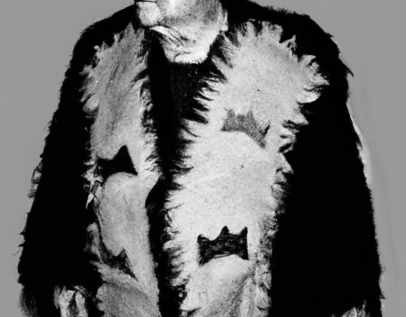 DALL·E 2023-11-01 16.56.21 - crazy, funny costume for an old man, Zombie Monster Coat, graphic style looking like Max Ernst's black and white early collages