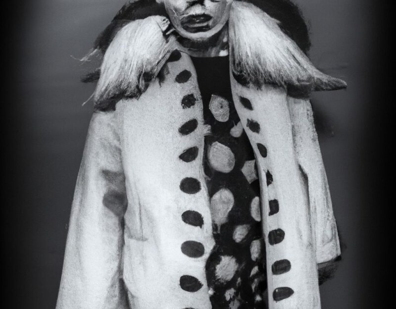 DALL·E 2023-11-01 16.56.45 - crazy, funny costume for an old man, Zombie Monster Coat, graphic style looking like Max Ernst's black and white early collages