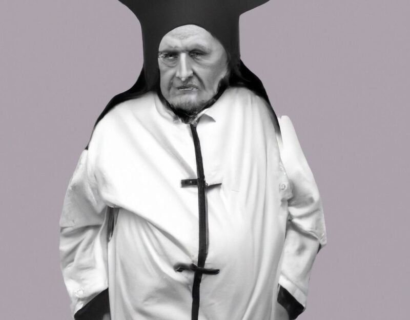 DALL·E 2023-11-01 17.15.08 - Crazy, funny costume for an old man, Coat that mimics a little lovely cat, graphic style looking like Max Ernst's black and white early collage